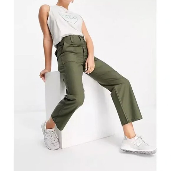 Levi's Pants - Levi's Ribcage Straight Utility Pants Green NWT